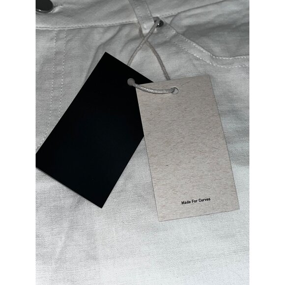 NEW Flamingals Wide Leg Womens Ivory Pants 32" Lightweight Denim Flap Pockets - Picture 11 of 11